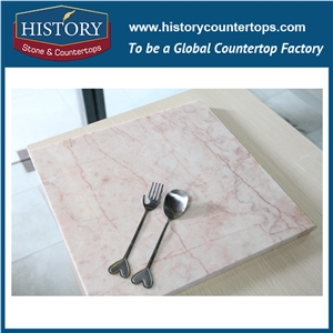 Historystone China New Technology Natural Rose Milk Stone Slabs 3mm Thin Lightweight Marble Tile for Decoration,Polished Pink Color.