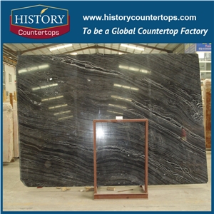 Historystone China Wholesale Custom Antique Chinese Natural Wooden Black Marble High Polished Ancient Black Big or Small Slabs and Tiles.