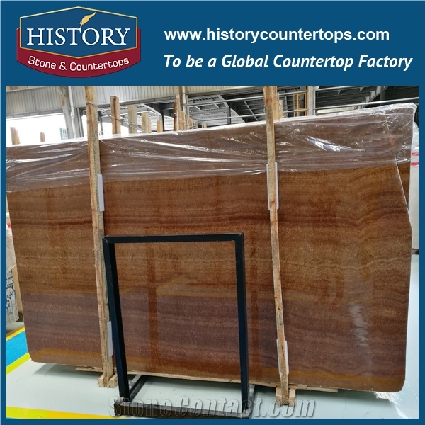 Historystone China Wooden Yellow Good Quality Gold Emperor Wood Grain Factory Directly Supplying Marble,Usually Polished Surface Finshed.