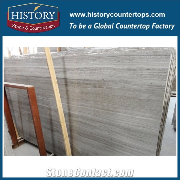 Historystone Coffee Wooden Graining Natural Stone Polished Laminated Grey Marble Floor and Wall Tiles & Slabs for Indoor and Outdoor Decorative.