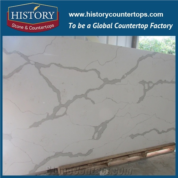 Historystone Cut-To-Size Calacatta Gold with Polishing Surface Marble Quartz Stone Tile and Slab for Engineer Walling and Flooring.