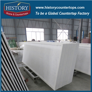 Historystone Cut-To-Size Cararra White with High Polish Surface Marble Quartz Stone Tile and Slab for Engineer Walling and Flooring.