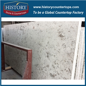 Historystone Cut-To-Size Cloudy with Polishing Surface Fancy Granite Quartz Stone Tile and Slab for Engineer Walling and Flooring.