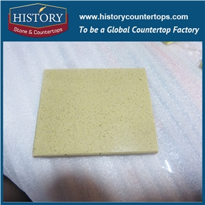 Historystone Cut-To-Size Curban Cream Man Made Fine Particle Tile and Slab Quartz Stone with High Polish Surface for Kitchen Worktops or Bar Tops.