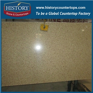 Historystone Golden Coast with High Polish Surface Artificial Colorful Granite Tile and Slab Quartz Stone for Engineer Walling and Flooring.