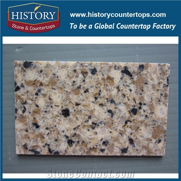 Historystone High Polish Surface in Autumn Romanza Colorful Granite Tile and Slab Quartz Stone for Kitchen Countertops or Desk Tops.