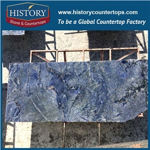 Historystone Imported Azul Bahia Blue Polished Granite,Bahia Polished Granite Big Slabs & Tiles for Designs,Customized Sizes and Good Quality