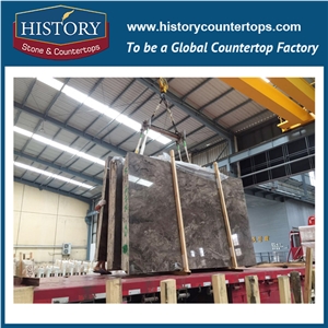 Historystone Imported Cheap Turkey Polishing Fantasy Silver Turkey Marble Slabs Brown Stones,Export Standard Wooden Bundle Package.