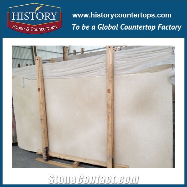 Historystone Imported Factory Marble Block Egypt Galala Beige for Flooring Tiles and Wall Covering,Owned Quarry, and Direct Price.