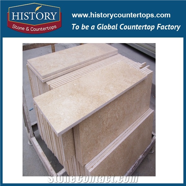 Historystone Imported Factory Marble Block Egypt Galala Beige for Flooring Tiles and Wall Covering,Owned Quarry, and Direct Price.