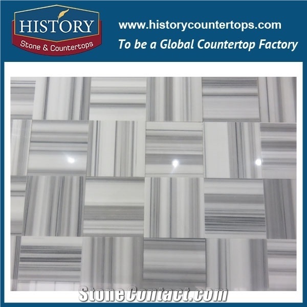 Historystone Imported Marmara White with Straight Veins Cheap White Marble for Bathroom Wall/Floor Convering,Depending on Size Different Blocks.