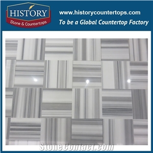 Historystone Imported Marmara White with Straight Veins Cheap White Marble for Bathroom Wall/Floor Convering,Depending on Size Different Blocks.