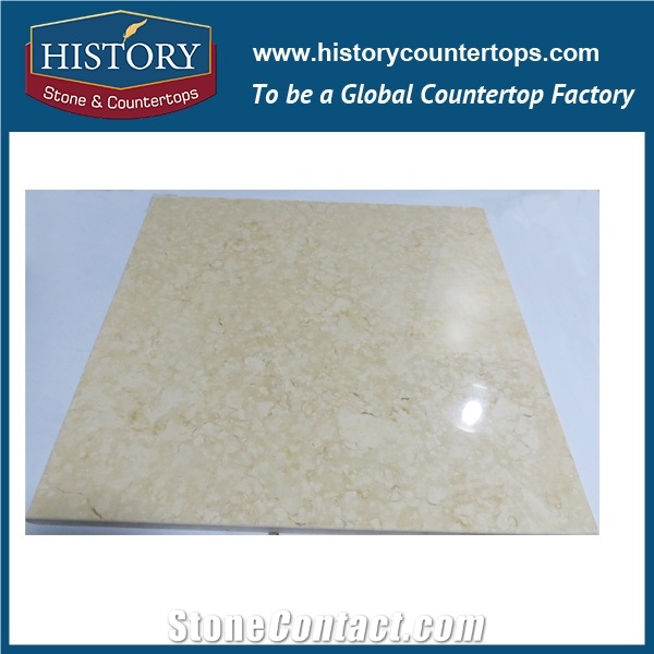 Historystone Imported New Sago Beige 15x15 or Cut to Size Polished Marble Walling and Flooring Tiles & Slabs for Hotel/ Decoration.