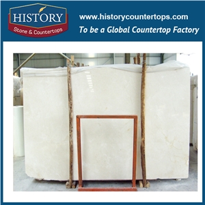 Historystone Imported Spain Light Cream Beige White Pink Vein Polished Marble Cream Marfil Stone Slabs at Price,From Natural Material Choosing.