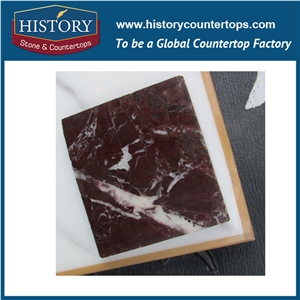 Historystone Imported Turkey Rosso Levanto Red Marble with White Veins for High Grade Decoration,Slabs for Flooring and Wall Cladding Covering.
