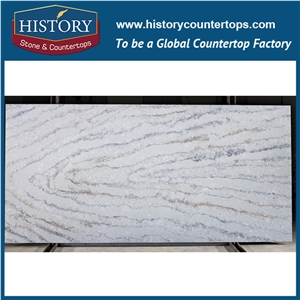 Historystone in Calacatta Bluette with Polished and Smoothed Surface Imitation Marble Tile and Slab Quartz Stone for Flooring or Walling.