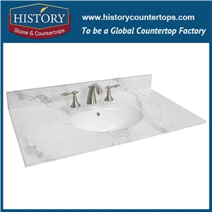 Historystone in Calacatta Vagli with Glossy and Smoothed Surface Marble Tile and Slab Quartz Stone for Bathroom Vanity Tops or Countertops.