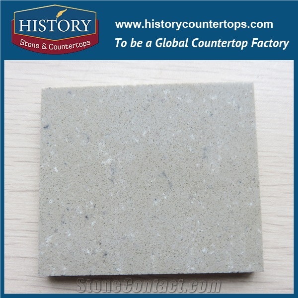 Historystone in Dreamy Marfil with Polished and Smoothed Surface Tile and Slab Quartz Stone for Kitchen Countertops or Worktops.