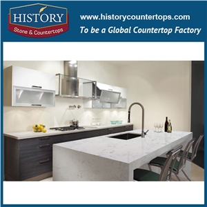 Historystone in Marmot with Exquisite and Capacious Design Surface Synthetic Marble Tile and Slab Quartz Stone for Bench Tops.