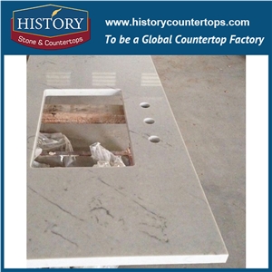 Historystone Lyra with Great Polish Surface Imitation Marble Tile and Slab Quartz Stone for Kitchen Countertops or Worktops and Bench Tops.