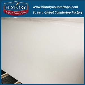 Historystone Man Made Tile and Slab Quartz Stone in Paloma White for Indoor Kitchen Countertops or Island Tops and Worktops