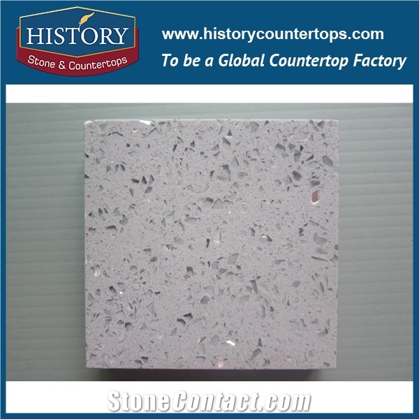 Historystone Motar Gray with High Polish Surface Man Made Shunning Tile and Slab Quartz Stone for Kitchen Bench Tops or Island Tops.