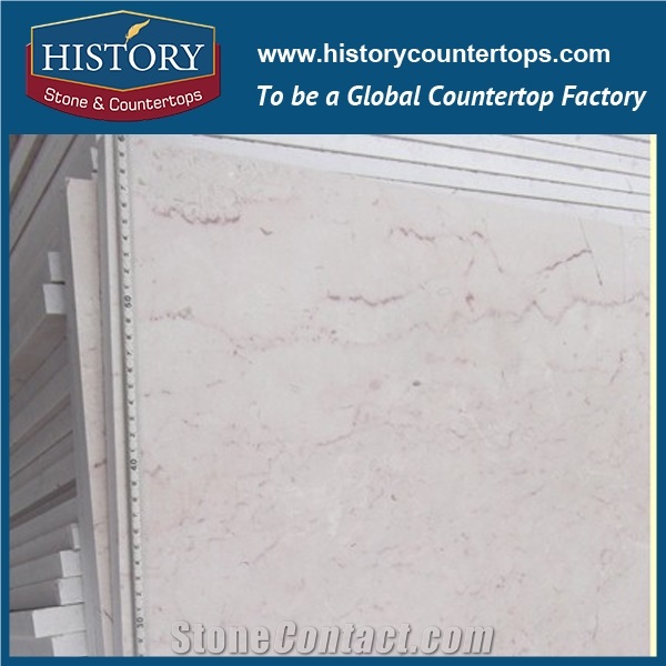 Historystone Natural White Crabapple Marble Stone Luxurious Decorative Slabs for Wall Cladding Covering and Flooring Tiles, Customized Size.