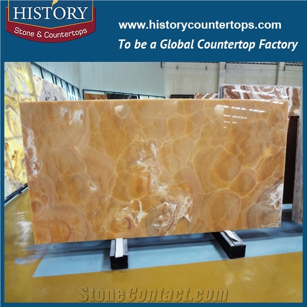 Historystone Onyx Slabs and Tiles,Yellow Onyx Polished Top Quality Pattern Design,Iran Onyx Pattern, Good Quality Polished Onyx Slab