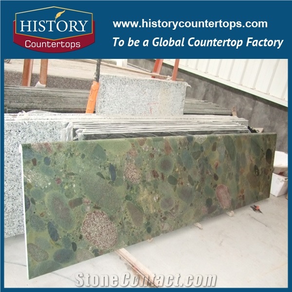 Historystone Pebble Green Granite Bathroom Countertops/ Custom Vanity Tops/Solid Surface in 2/3cm