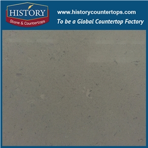 Historystone Pebble Man Made Tile and Slab Quartz Stone with Polished and Smoothed Surface for Kitchen Countertops and Island Tops.