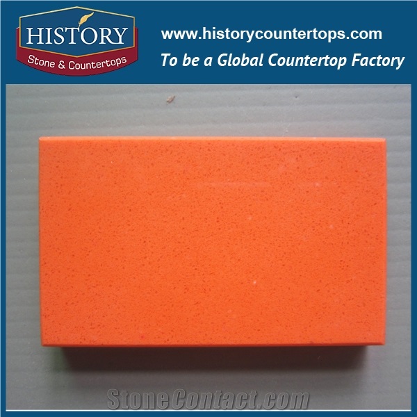 Historystone Polished and Smoothed Surface in Cherry Red Fine Particle Quartz Stone for Kitchen Countertops or Desk Tops
