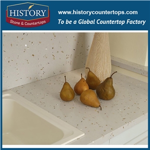 Historystone Polished and Smoothed Surface in Crystal Shell Big Sand Quartz Stone for Kitchen Countertops or Desk Tops
