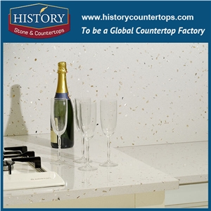 Historystone Polished and Smoothed Surface in Crystal Shell Big Sand Quartz Stone for Kitchen Countertops or Desk Tops