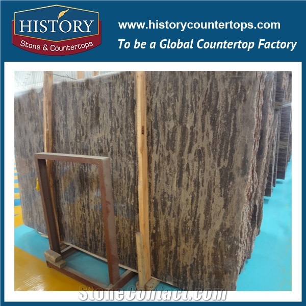 Historystone Polished Wholesale Polished Nature Blue Golden Coast Marble Stone Slabs Also Used in the Home Decoration Engineering Project.