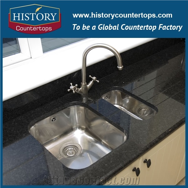 Historystone Popular Black Granite Vanity 2cm / Bathroom Vanity Tops / Vanity Countertops / Affordable Bathroom Countertops is Solid Surface