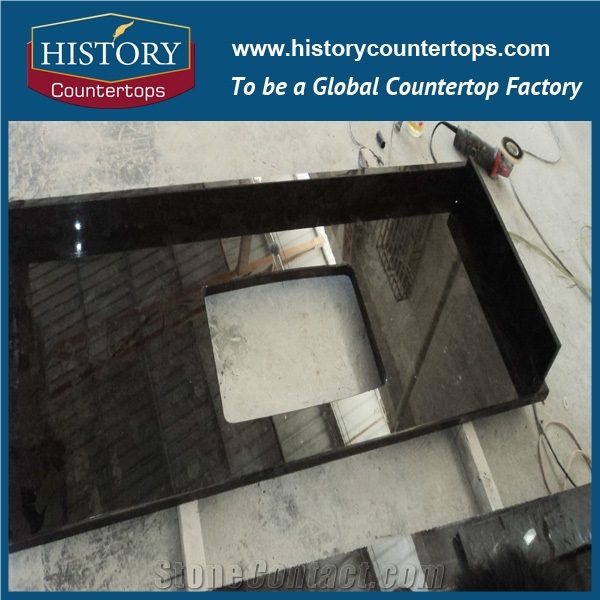 Historystone Popular Black Granite Vanity 2cm / Bathroom Vanity Tops / Vanity Countertops / Affordable Bathroom Countertops is Solid Surface