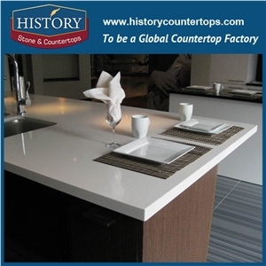 Historystone Rodeway Yellow with Polished and Smooth Surface Fine Particle Quartz Stone for Kitchen Countertops.