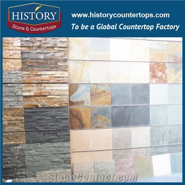 Historystone Slate Mosaic, Interior Polished Wall and Floor Decoration, Linear Strip