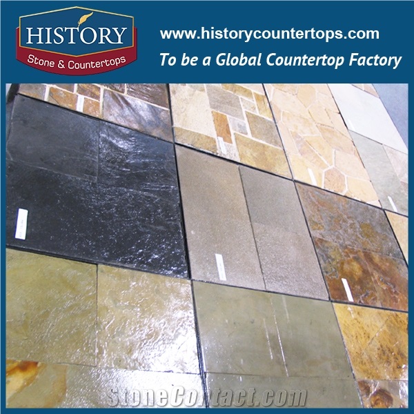 Historystone Slate Mosaic, Interior Polished Wall and Floor Decoration, Linear Strip