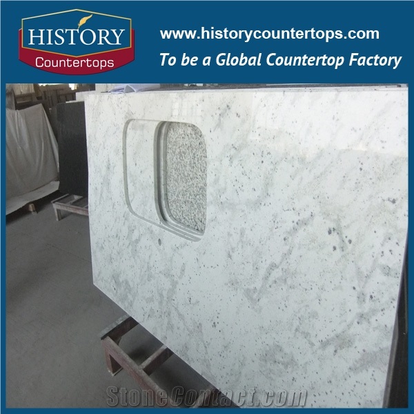 Historystone White Granite Stone Custom Vanity Tops/Bath Tops for Hotel/ 2/3cm Countertops Solid Surface