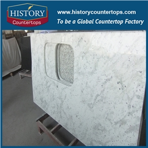 Historystone White Granite Stone Custom Vanity Tops/Bath Tops for Hotel/ 2/3cm Countertops Solid Surface
