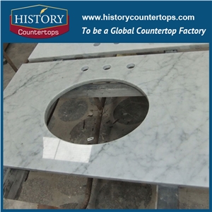 Historystone White Marble Vanity Tops/Custom Vanity Tops/ Engineere Stone Solid Surface Bthroom
