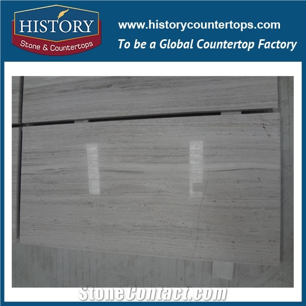 Historystone White Wooden Graining Marble Cut-To-Size Slabs & Tiles,Flooring Border Designs with Cutting Popular with the Marble Pattern.