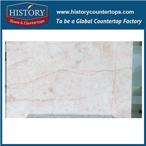 Historystone Wholesale 34x34 Pink Color Rose Milk Marble Floor Tile & Wall Cladding Covering, for Decorates Bathrooms/Building Exterior.