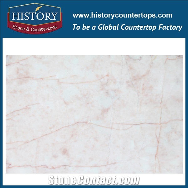 Historystone Wholesale 34x34 Pink Color Rose Milk Marble Floor Tile & Wall Cladding Covering, for Decorates Bathrooms/Building Exterior.