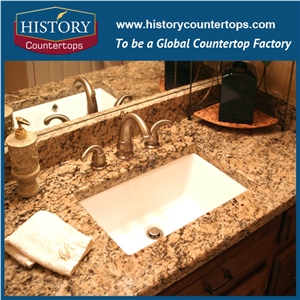 Historystone Yellow Granite Bathroom Countertops/Vanity Tops/Bathroom Vanity Tops/ Bathroom Solid Surface Bathroom