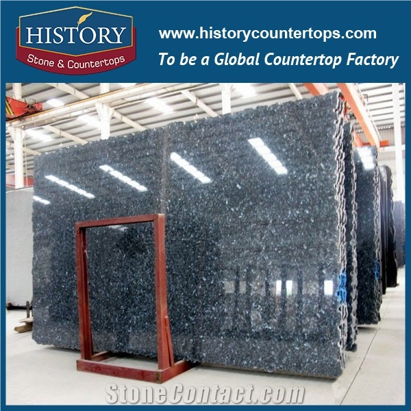 Imported Blue Pearl Granite Slabs Polished Interior/Exterior Decor Wall & Floor Tiles for Prefab Countertops & Vanity Top, High Quality Best Selling