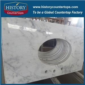 Italy High Polished Natural Marble Countertop with Bullnose Edge Durable Stone for Bathroom Countertops Custom Vanity Tops Solid Surface Bath Tops