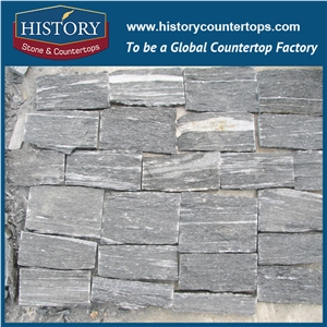 Light Grey Color Riven Slate Square Pattern Flagstone for Walling Tiles, Building Wall Cladding, Floor Covering, Road Paving