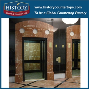 Made in China Red Rosso Alicante Marble Stone Big Interior Hotel, Villa Elevator Door Frames Molds, Entry Door Surrounds